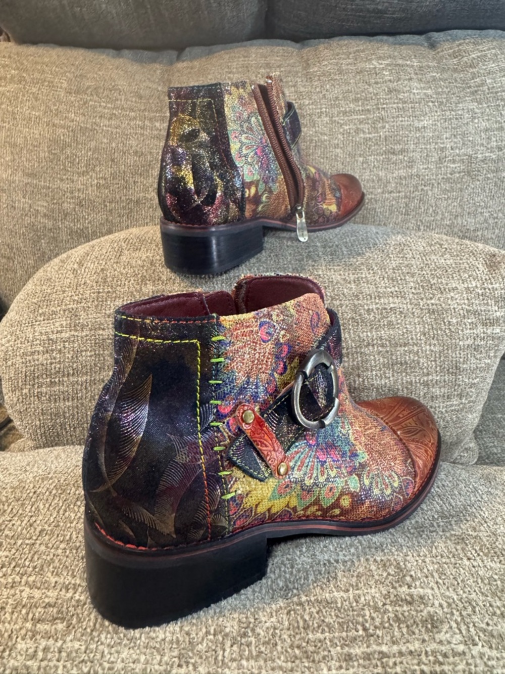 L'Artiste by Spring Step Georgiana-Scope Bootie Hand Painted Boot Size 7 NWOT - Picture 12 of 14